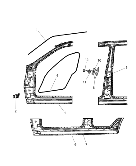 2000 Jeep Grand Cherokee Plate-Door Hinge Diagram for 55136437AB