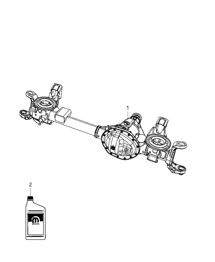 2009 Dodge Ram 3500 Pickup Axle Assembly , Front Diagram 2