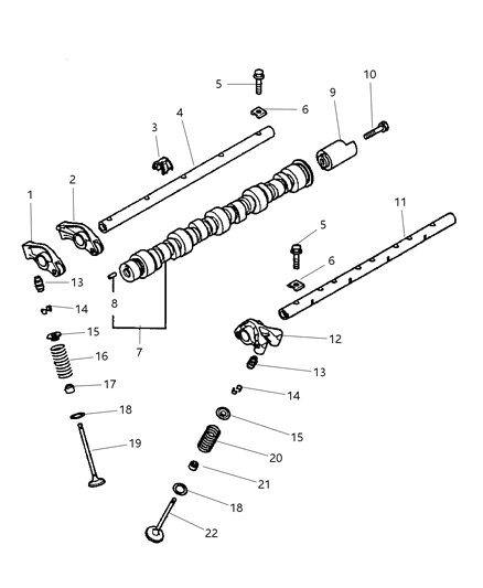 2005 Chrysler Sebring Coupe Camshaft & Valves Diagram 1