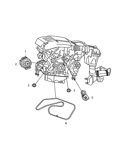 2008 Jeep Grand Cherokee Generator/Alternator & Related Parts Diagram 1