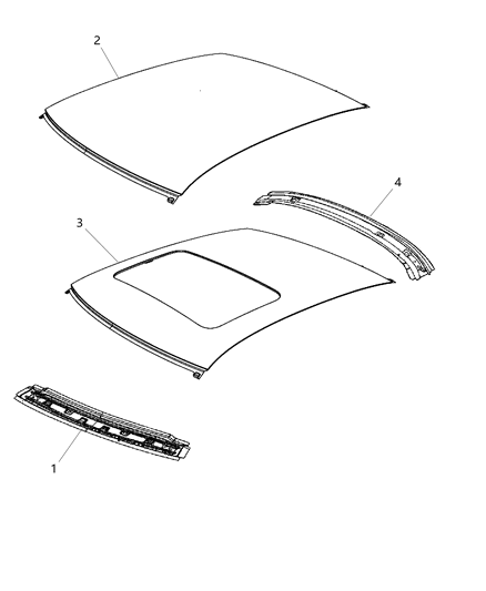 2015 Dodge Charger Header-Roof Rear Diagram for 68037859AE
