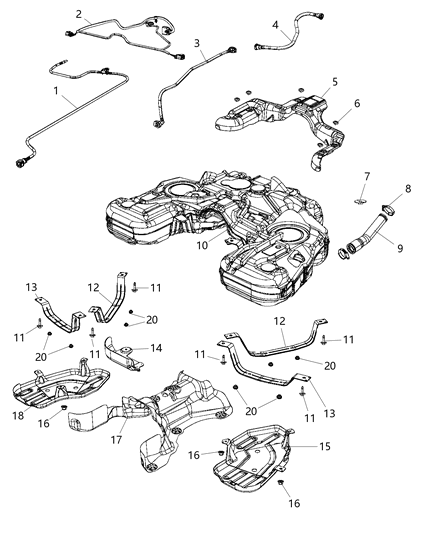 2021 Jeep Grand Cherokee Fuel Tank And Related Parts Diagram