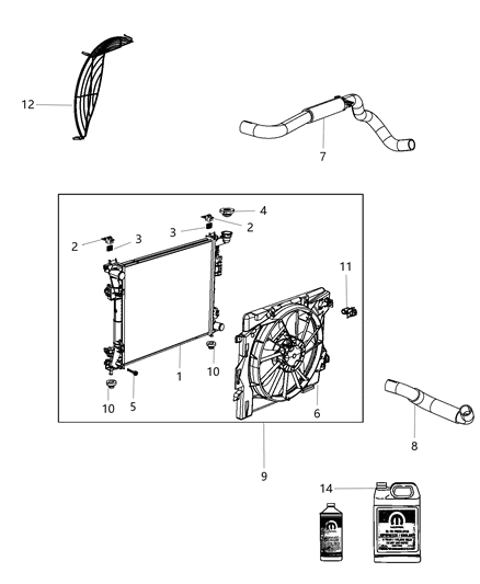 2015 Chrysler Town & Country Hose-Radiator Outlet Diagram for 68084317AB