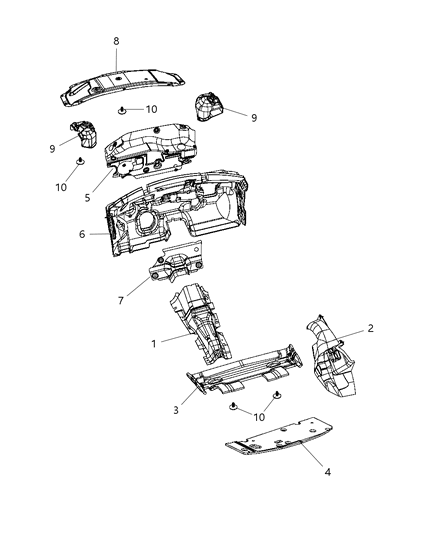 2008 Chrysler Pacifica SILENCER-Dash Panel-Engine COMPARTME Diagram for 5054249AC