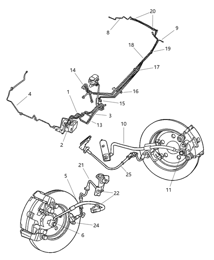 2001 Chrysler Sebring Tube-Brake Diagram for 5018715AA