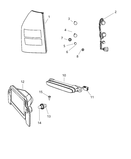 2008 Dodge Magnum Lamp-Tail Stop Turn Diagram for 4805966AH