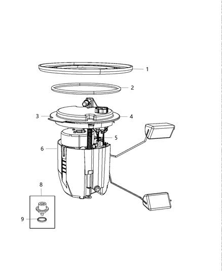 2008 Chrysler Sebring LEVL Pkg-Auxiliary Fuel Pump Diagram for 68021931AA