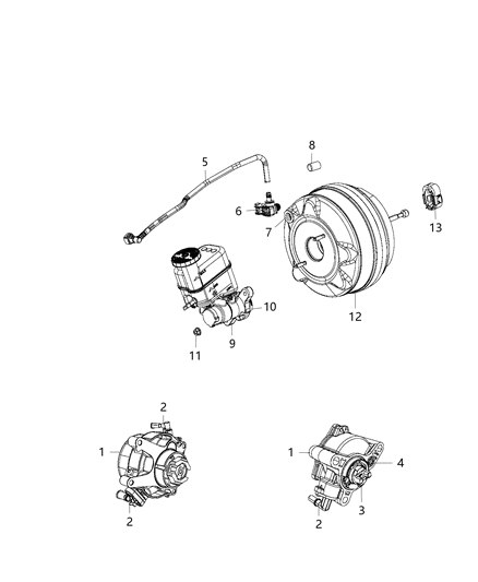 2016 Jeep Cherokee Hose-Brake Booster Vacuum Diagram for 4581560AE