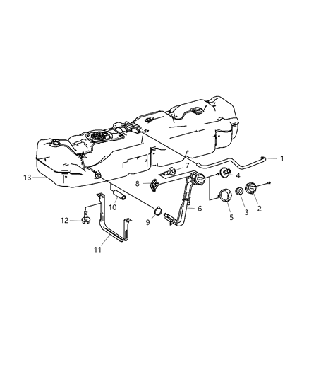 2009 Dodge Sprinter 3500 Fuel Filler Tube & Related Diagram