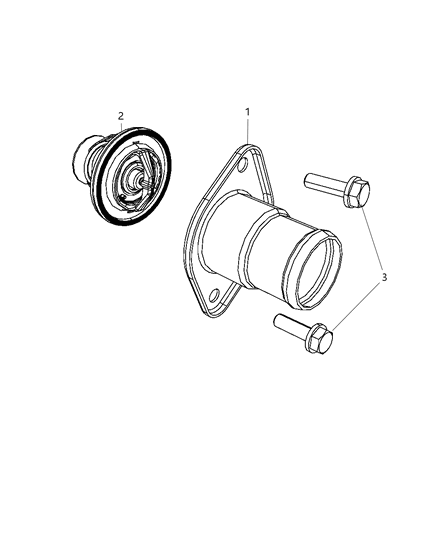 2009 Dodge Durango Thermostat & Related Parts Diagram 3