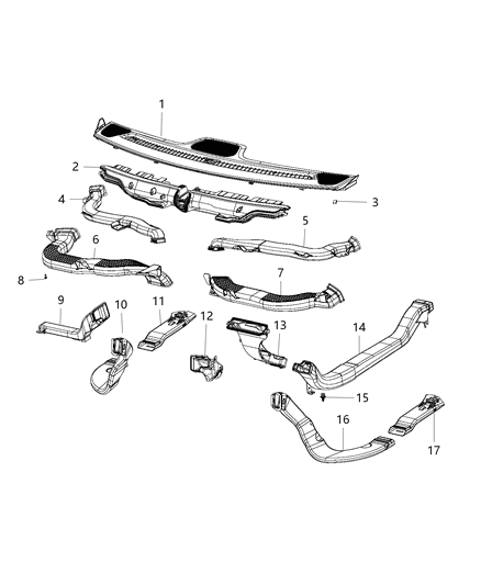 2021 Jeep Compass Duct-Floor Distribution Diagram for 68285784AA