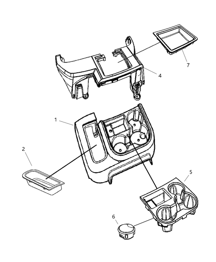 2007 Dodge Ram 3500 Pickup Console Floor Front Diagram 2