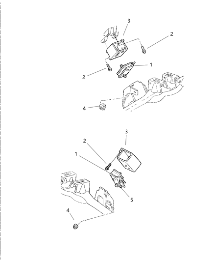 2001 Dodge Ram Wagon Engine Mounting, Front Diagram 1