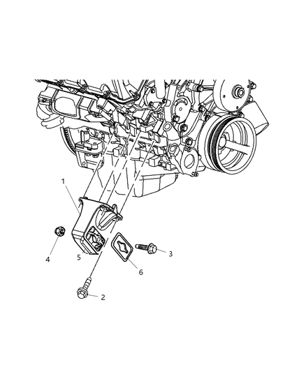 2004 Dodge Ram 2500 Engine Mounting, Front Diagram 2