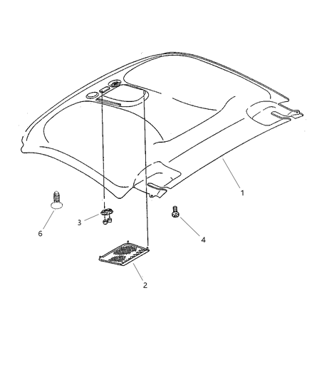 1998 Dodge Viper Headliner Diagram