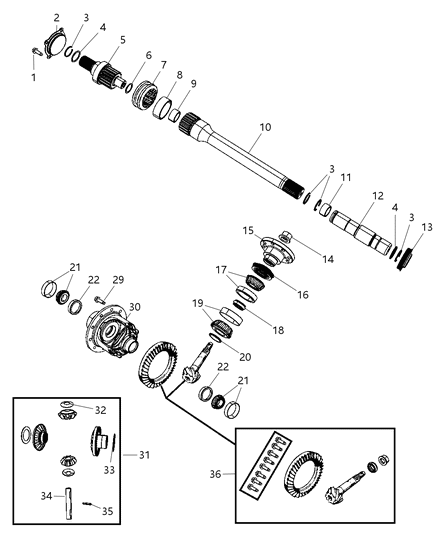 2010 Dodge Ram 1500 Differential Assembly Diagram