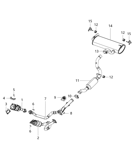 2021 Jeep Wrangler Converter-Exhaust Diagram for 68252390AH