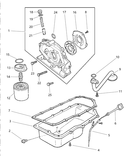 1998 Chrysler Sebring Engine Oiling Diagram 1