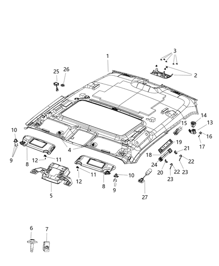 2019 Dodge Challenger Screw Diagram for 68346934AA