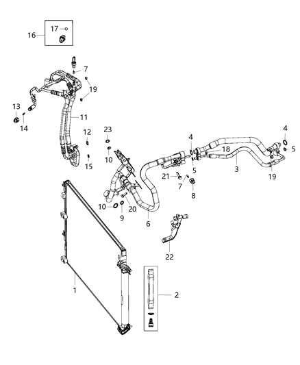 2019 Jeep Cherokee Line-A/C Liquid Diagram for 68288393AA