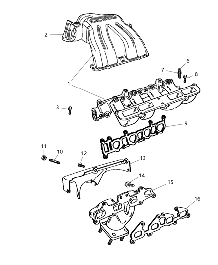 2002 Jeep Liberty Shield-Exhaust Manifold Diagram for 53013264AA