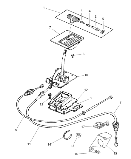 1999 Jeep Cherokee Bezel-Console PRNDL Diagram for 5GC35LAZAB