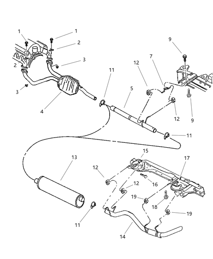 2001 Dodge Ram 2500 Regular Cab Exhaust System Diagram 1