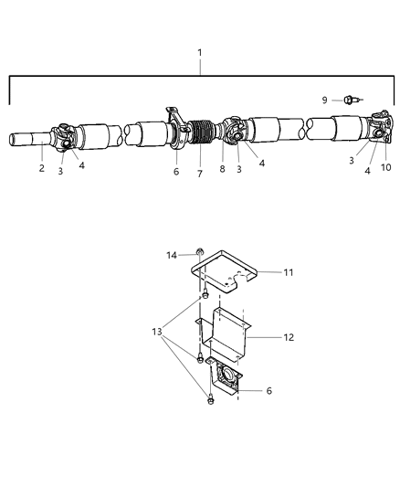 2007 Dodge Ram 2500 Propeller Shaft - Rear Diagram 3