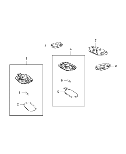 2019 Ram 1500 Lamp-Dome Diagram for 5JG58HL1AD