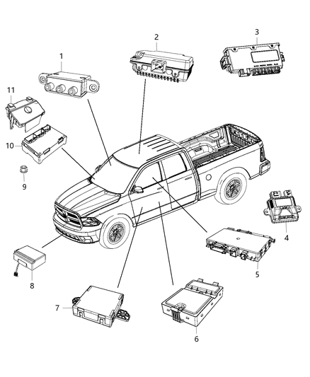 2013 Ram 2500 Modules, Body Diagram