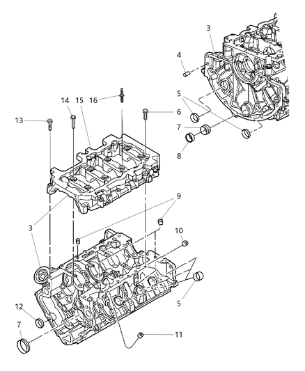 2006 Dodge Ram 1500 Engine-Long Block Diagram for R2637056