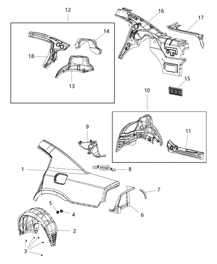 2019 Dodge Charger Rear Quarter Panel Diagram