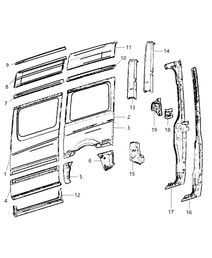 2009 Dodge Sprinter 2500 Side Outer Panel Diagram 9