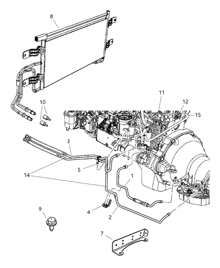 2007 Dodge Ram 2500 Transmission Oil Cooler Diagram for 52028915AD