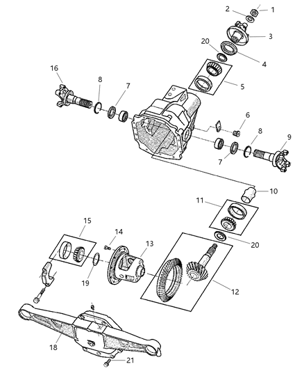2003 Dodge Viper Differential Assembly, Rear Diagram