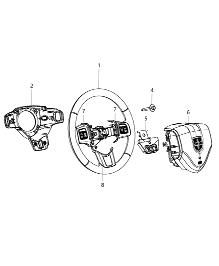 2011 Dodge Journey Steering Wheel Assembly Diagram