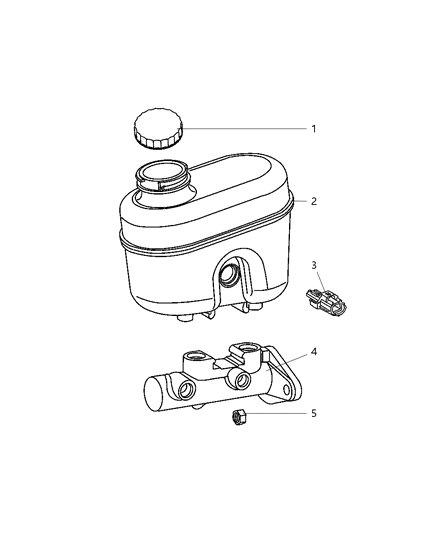 2003 Jeep Grand Cherokee Master Cylinder Brake Diagram for 5011260AA