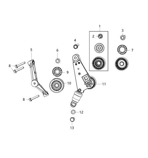 2020 Jeep Gladiator Pulley & Related Parts Diagram