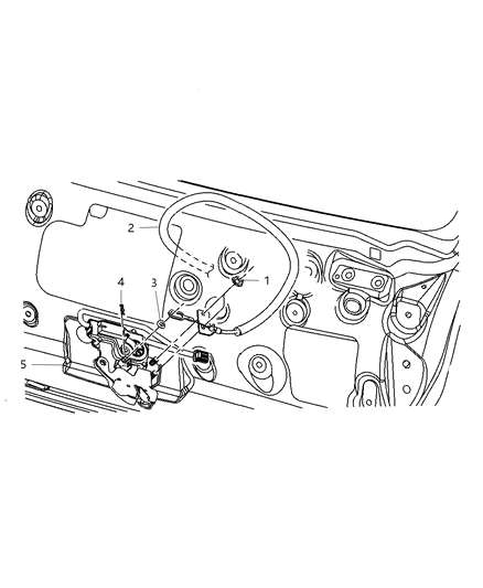 2006 Dodge Magnum Cable-Latch Release Diagram for 4575754AB