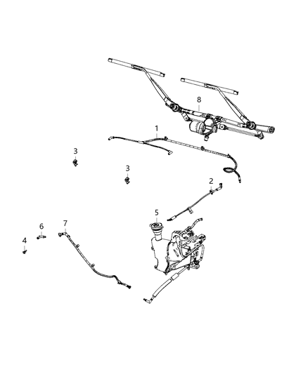 2021 Jeep Gladiator Washer System, Front Diagram