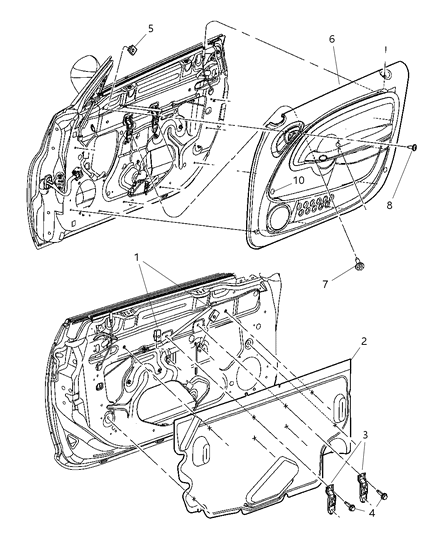 2006 Chrysler PT Cruiser Door Panels - Front Diagram 2