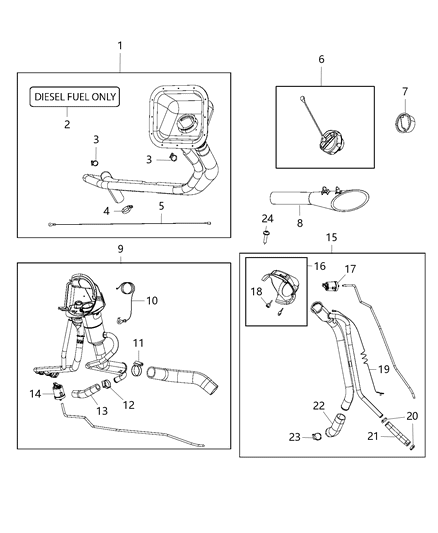2017 Ram 3500 Pickup Fuel Tank Filler Tube Diagram