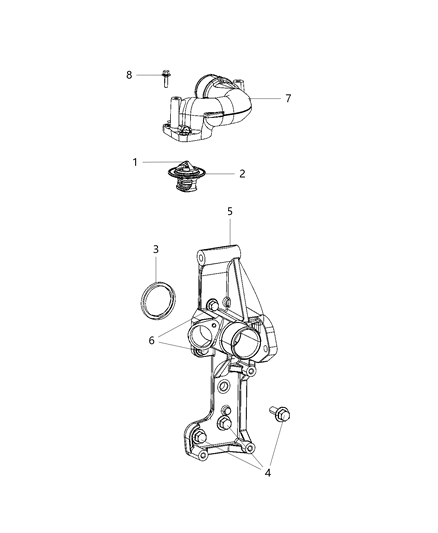 2020 Ram 3500 Pickup Thermostat & Related Parts Diagram 2