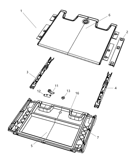 2007 Dodge Nitro Cargo Load Floor-Sliding Diagram