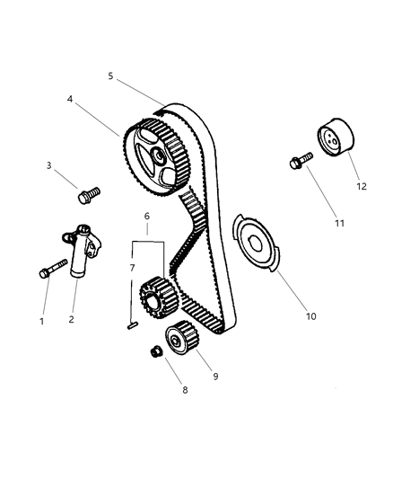 2003 Dodge Stratus PULLEY-TENSIONER Diagram for MD182537