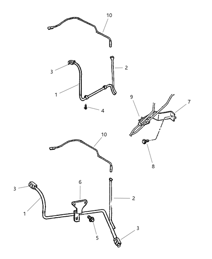 2000 Jeep Cherokee Fuel Lines, Front Diagram 2