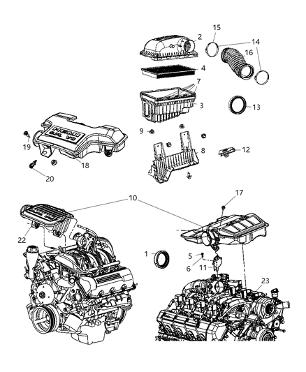 2008 Dodge Ram 1500 Air Cleaner & Related Diagram