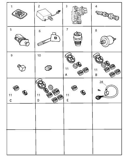 1998 Jeep Cherokee Switches & Sending Units Diagram