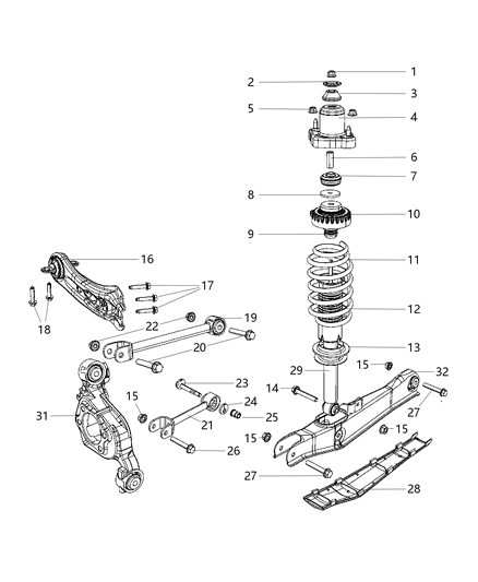 2008 Chrysler Sebring STOP/BUMPER-Shock ABSORBER Diagram for 4766956AA