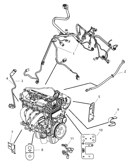 2004 Chrysler Sebring Sedan & Convertible Wiring - Engine & Related Parts Diagram 2